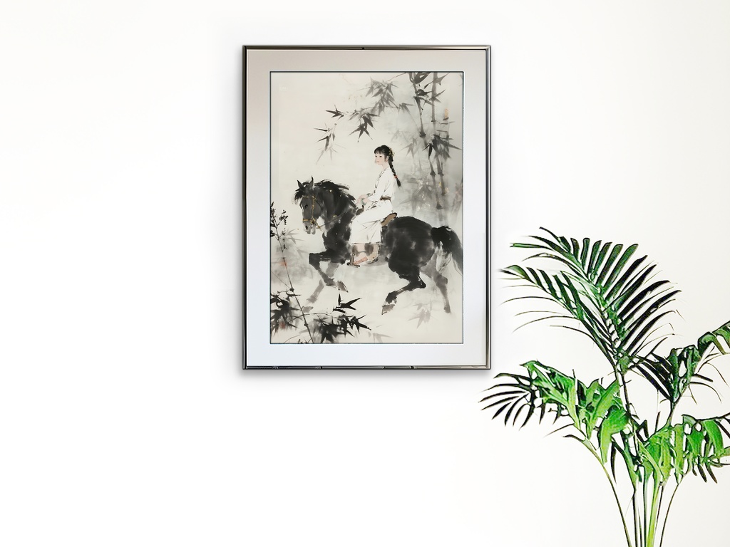 竹林騎乗の少女