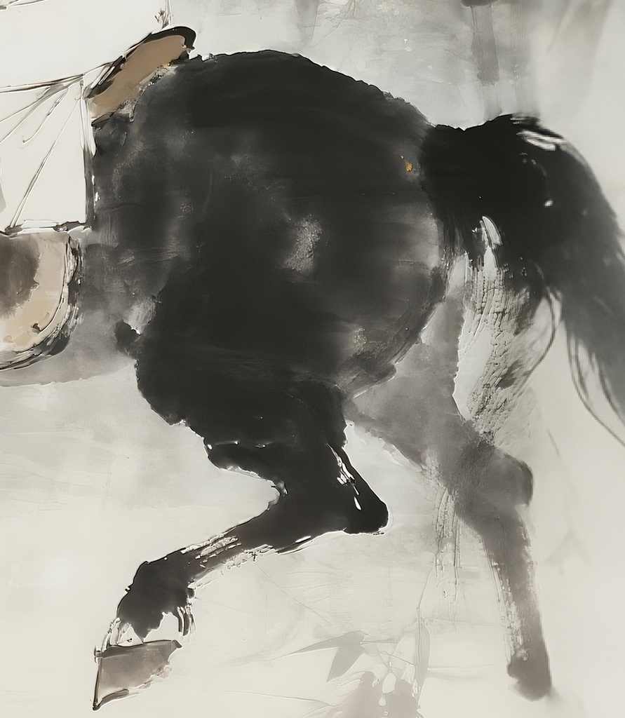 竹林騎乗の少女