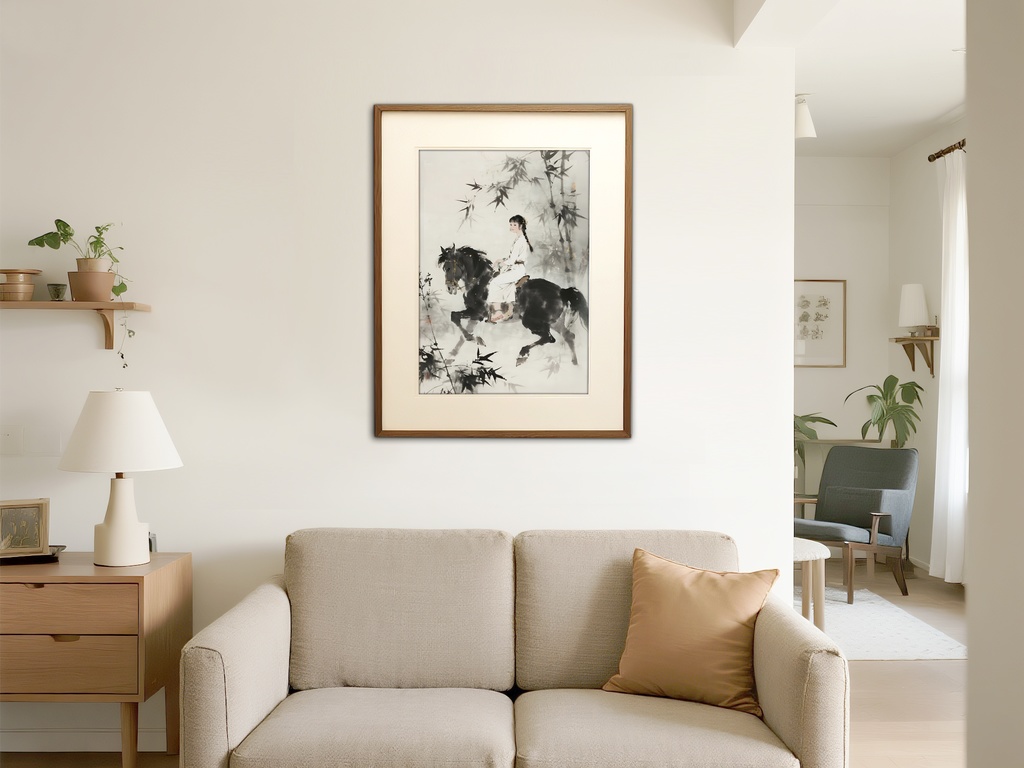 竹林騎乗の少女