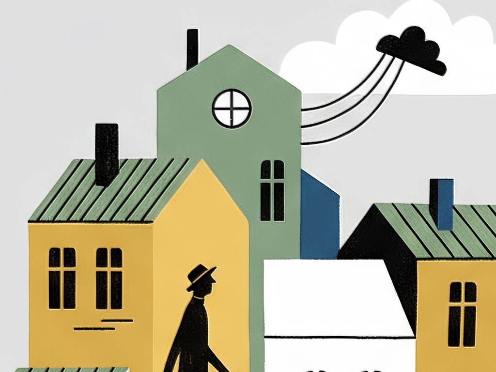 街と人のシルエット