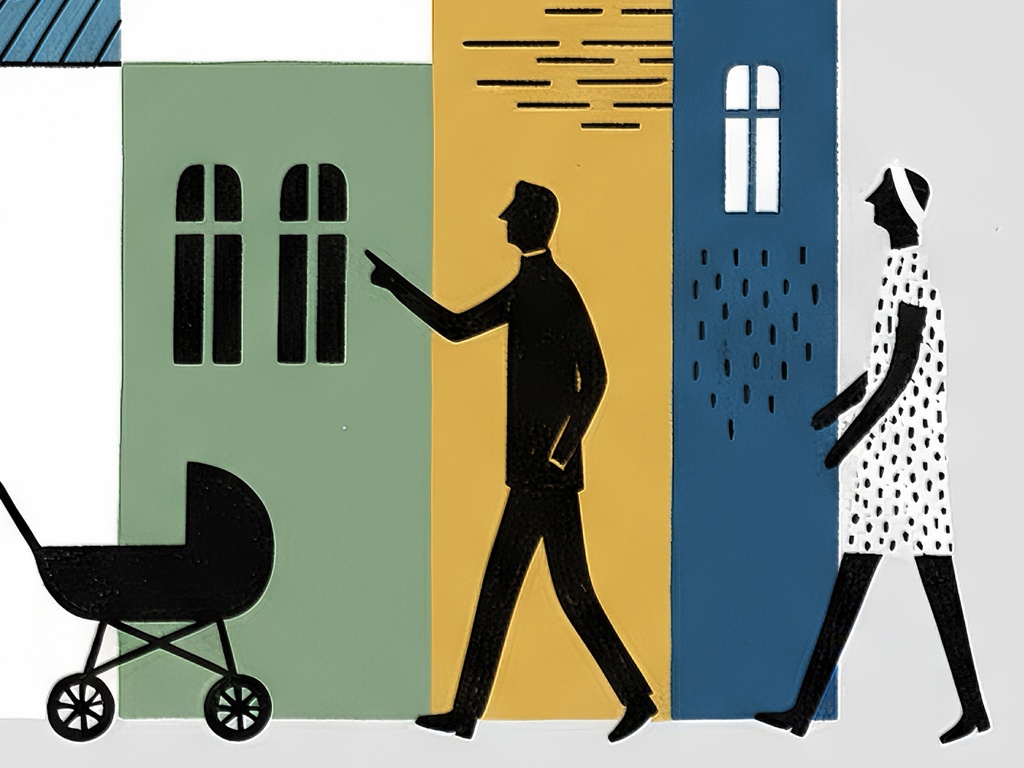 街と人のシルエット