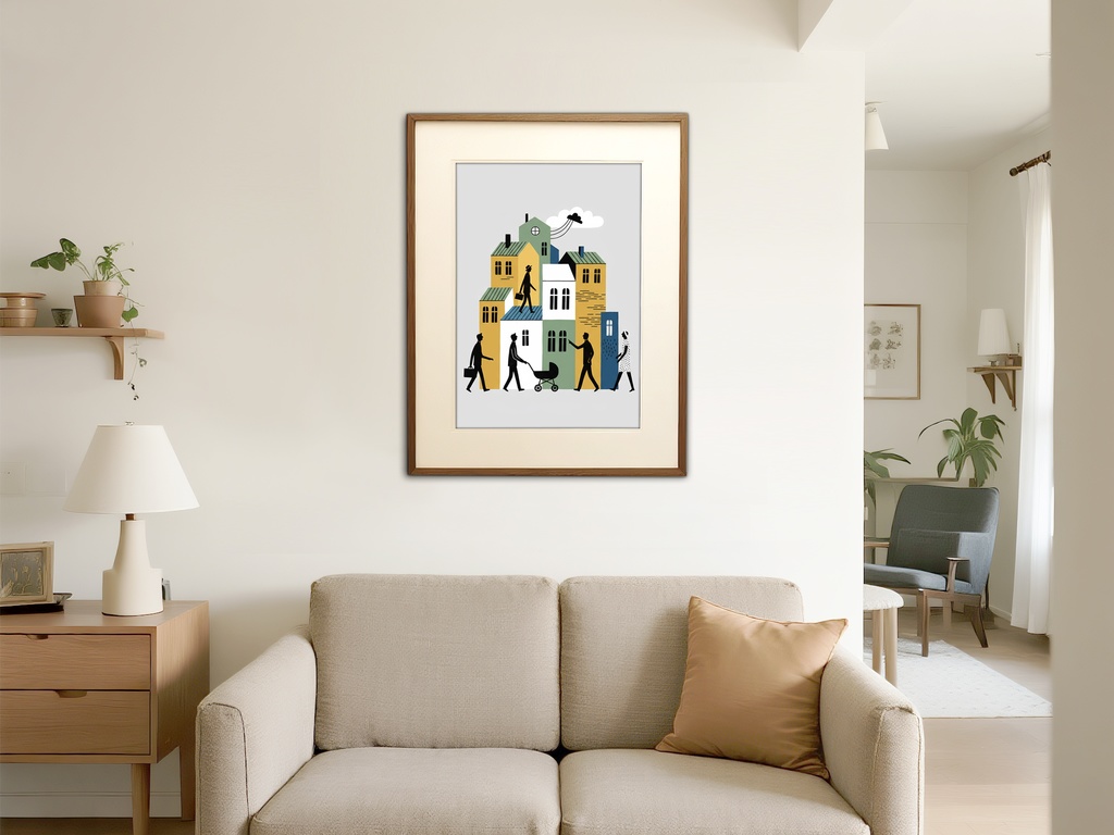 街と人のシルエット