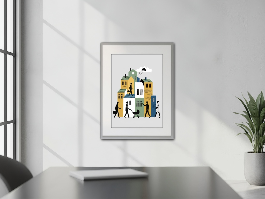 街と人のシルエット