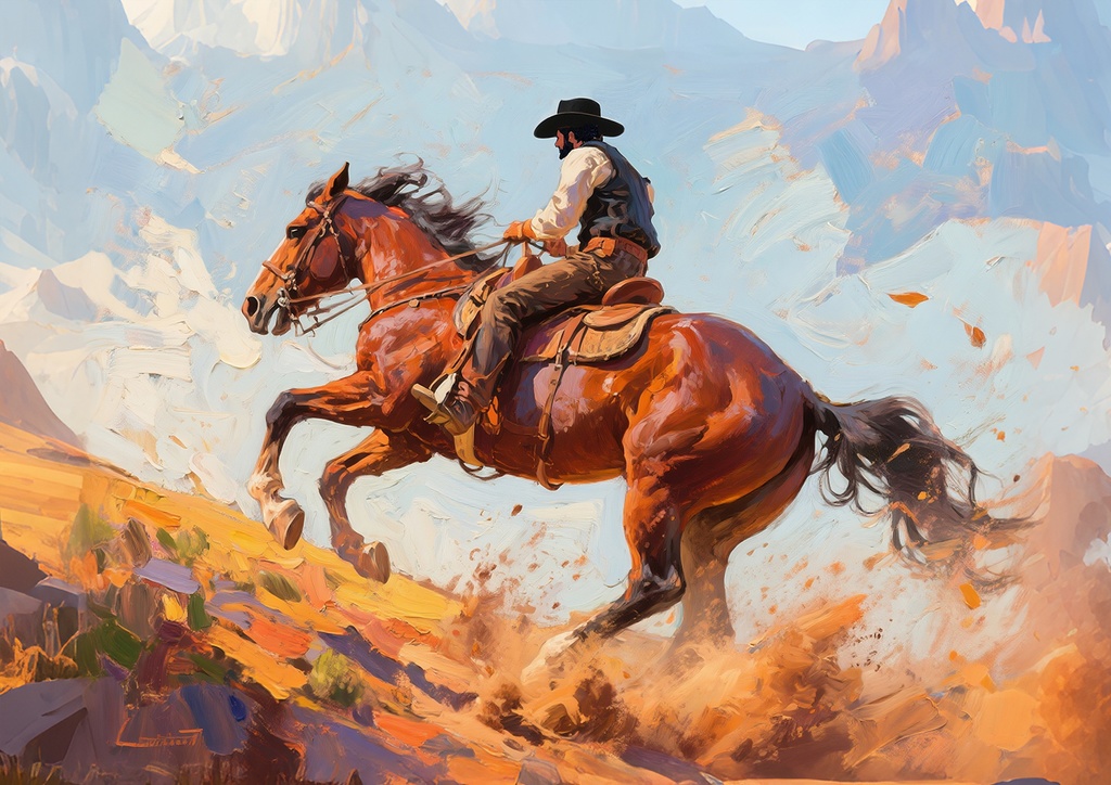 疾走するカウボーイ