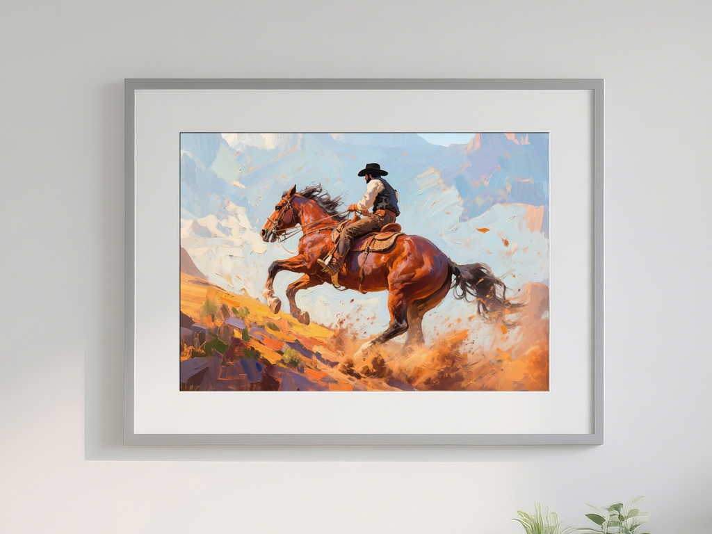 疾走するカウボーイ