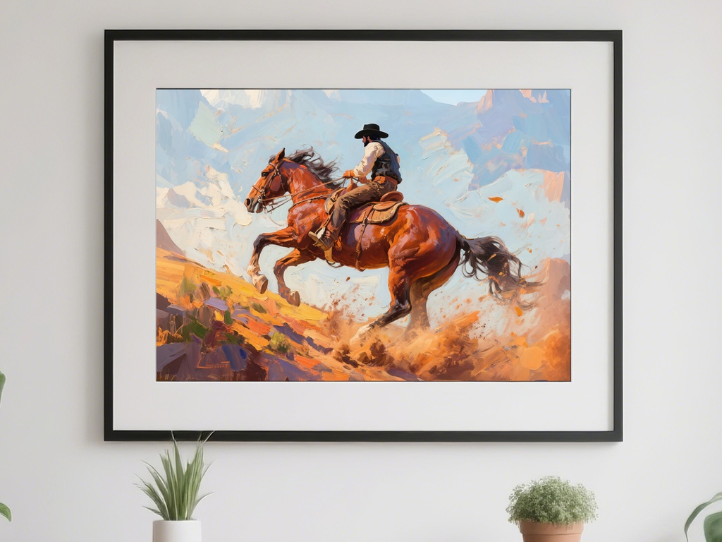 疾走するカウボーイ
