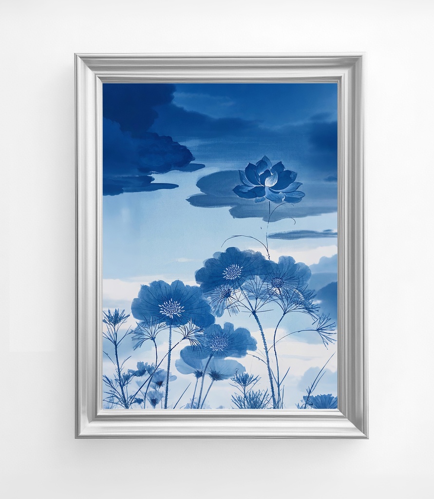 青い蓮 の風水アート