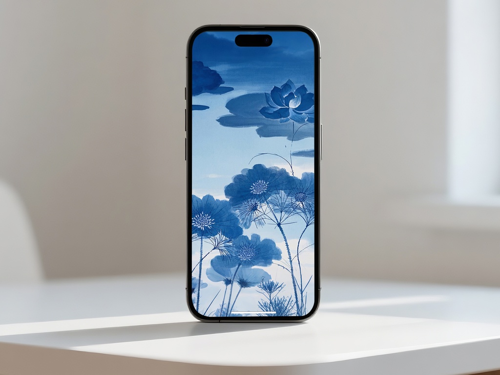 青い蓮 の風水アート