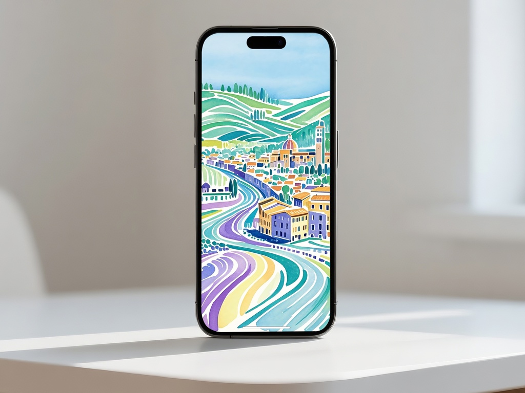 イタリアの山と市街図