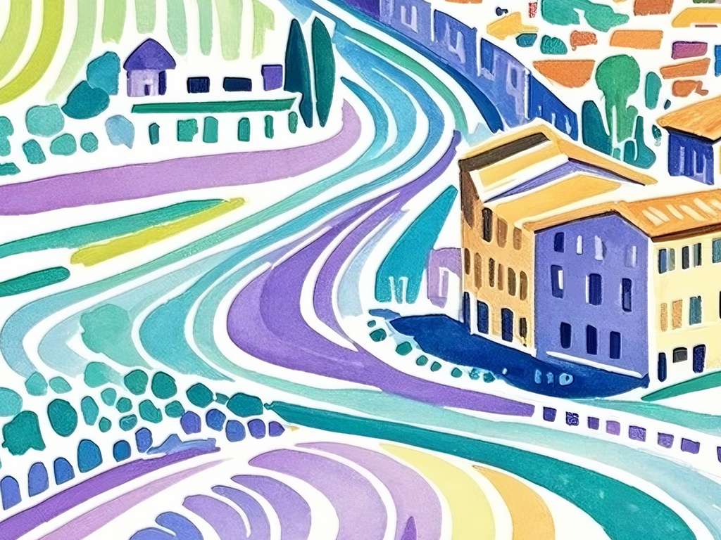 イタリアの山と市街図