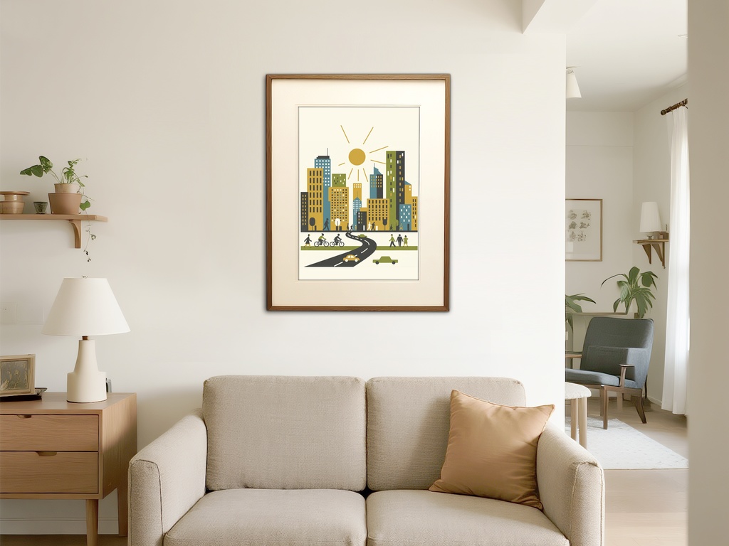 太陽と都市の朝