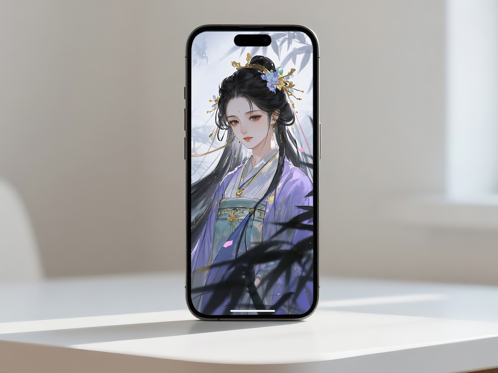 薄紫の衣装を纏った優雅な女性