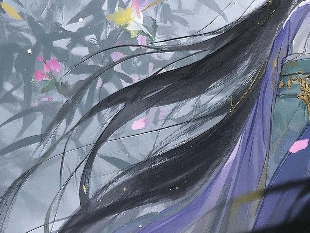 薄紫の衣装を纏った優雅な女性