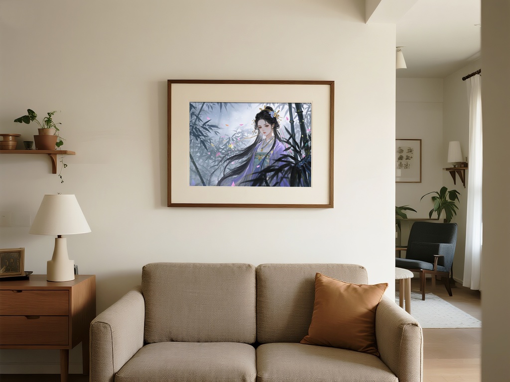 薄紫の衣装を纏った優雅な女性