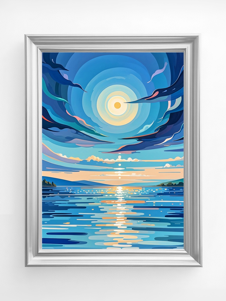 幻想的な海の夕景