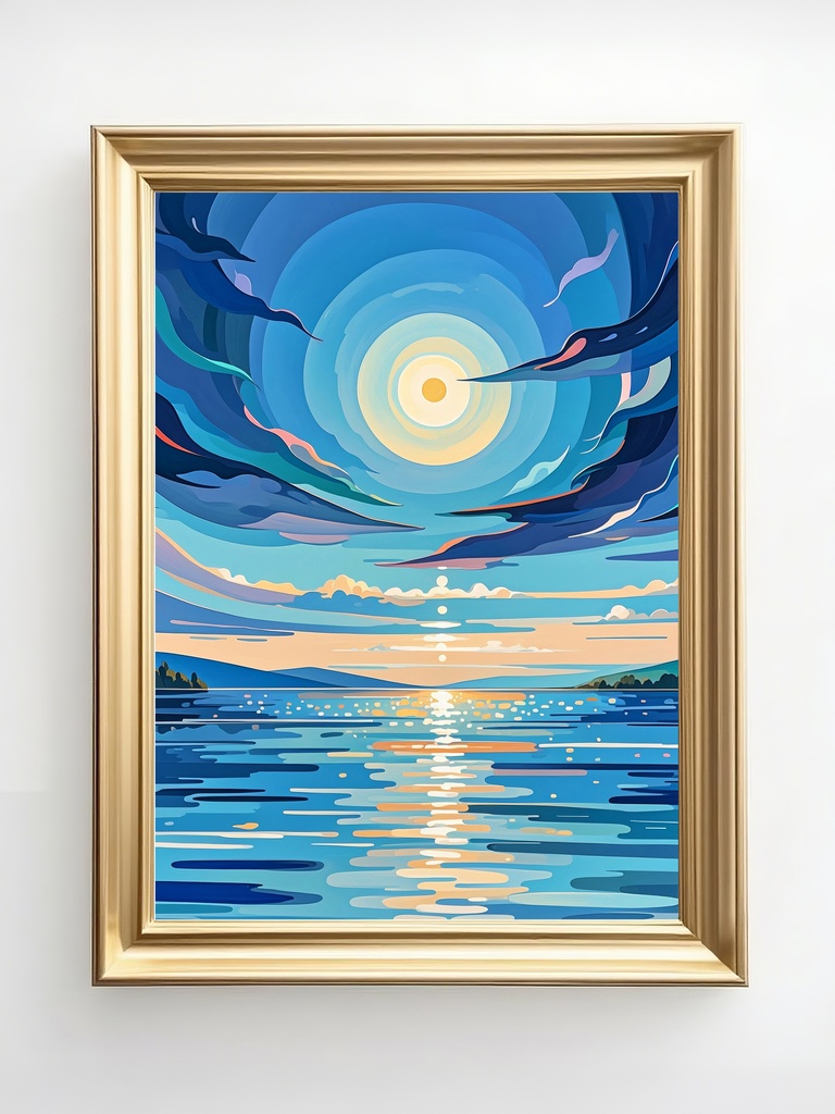 幻想的な海の夕景