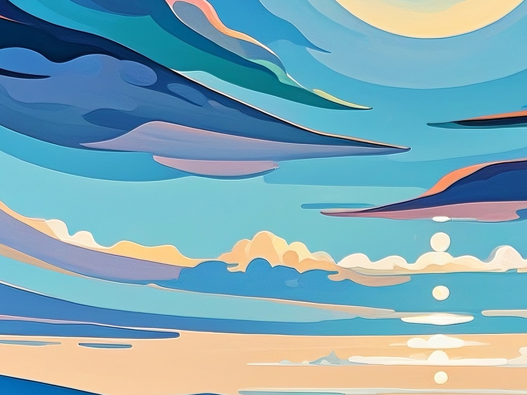 幻想的な海の夕景