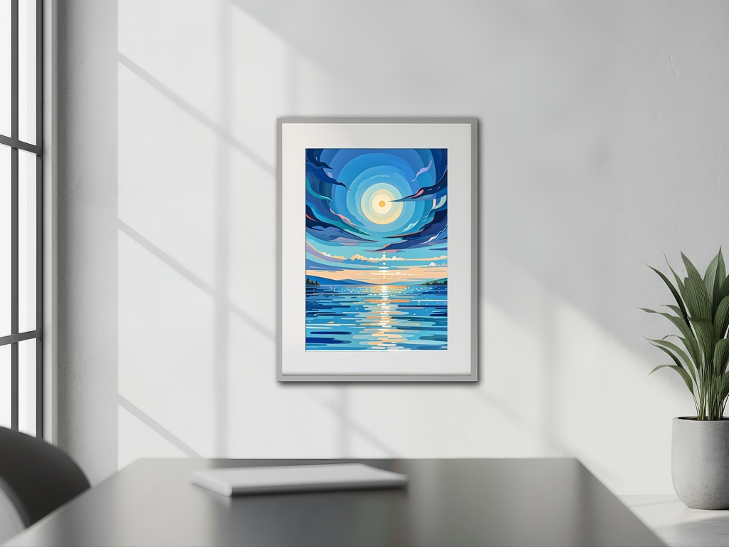 幻想的な海の夕景