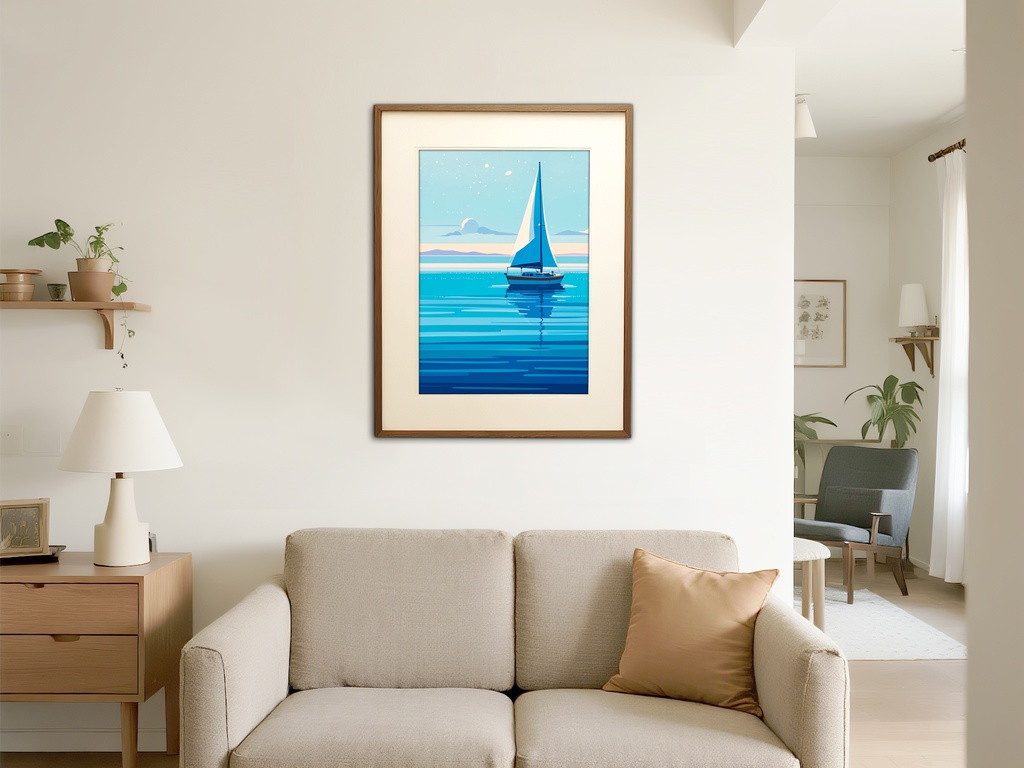 水平線をゆくヨット