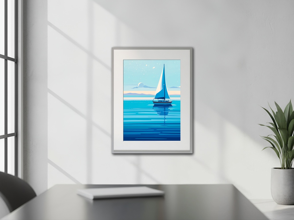 水平線をゆくヨット