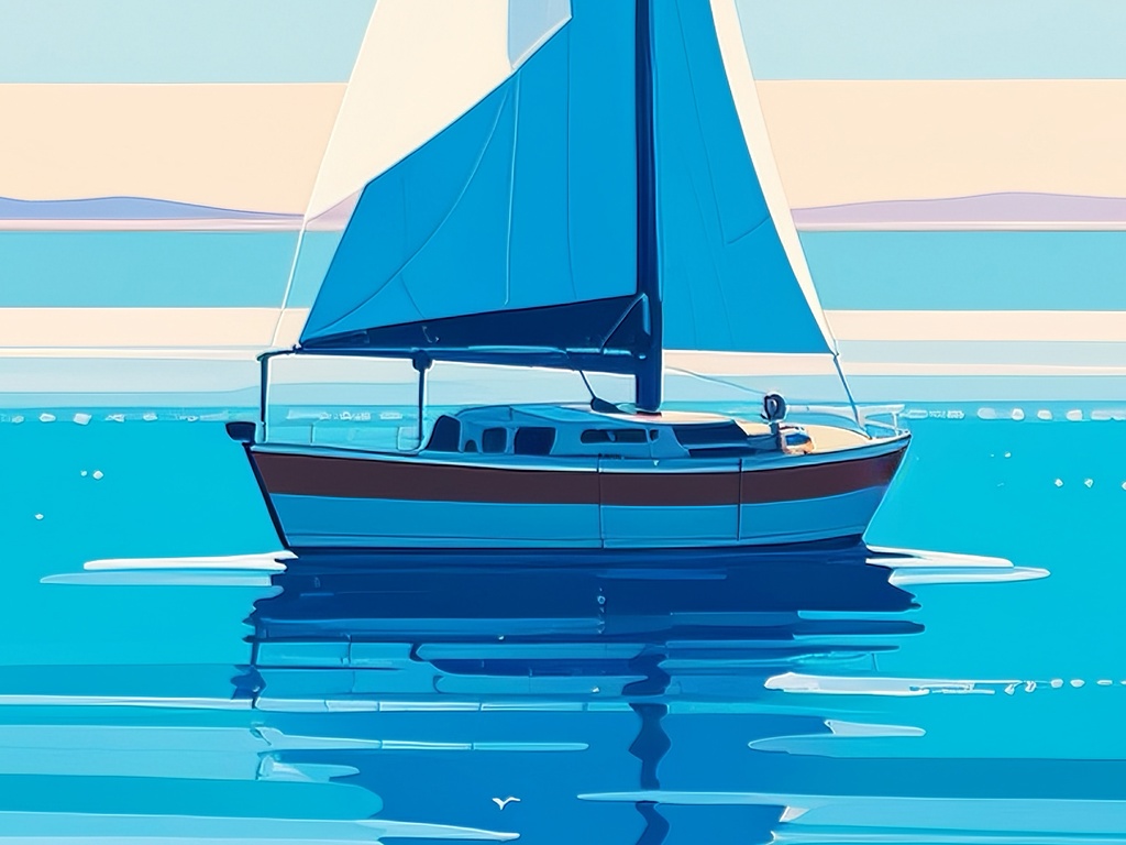 水平線をゆくヨット