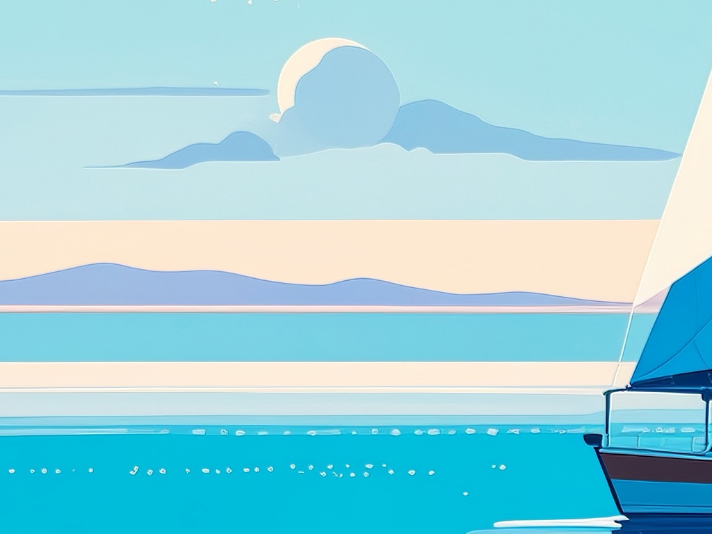 水平線をゆくヨット