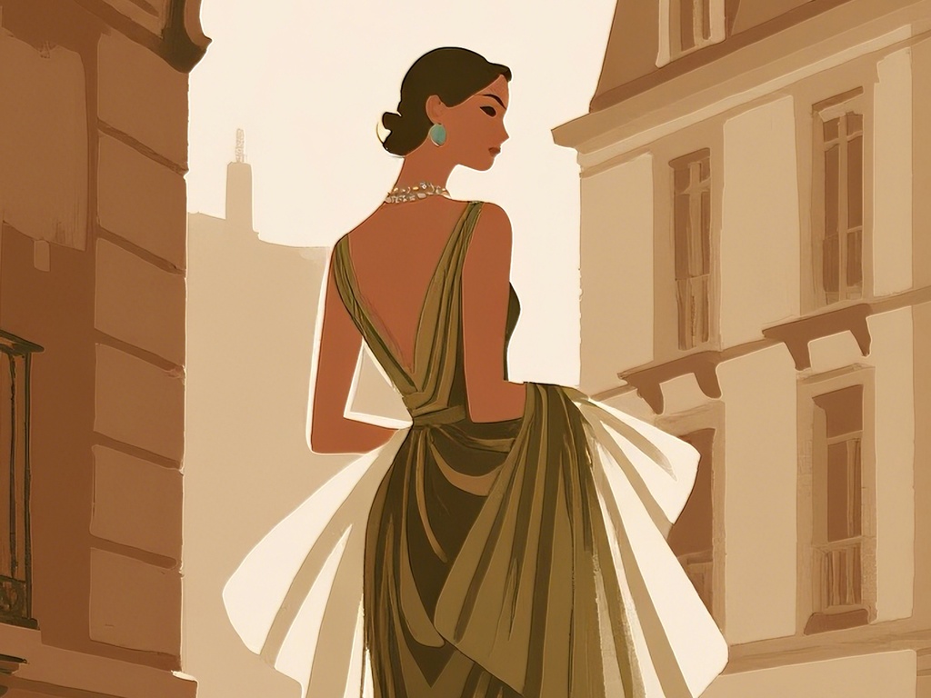 セピア色の後ろ姿女性