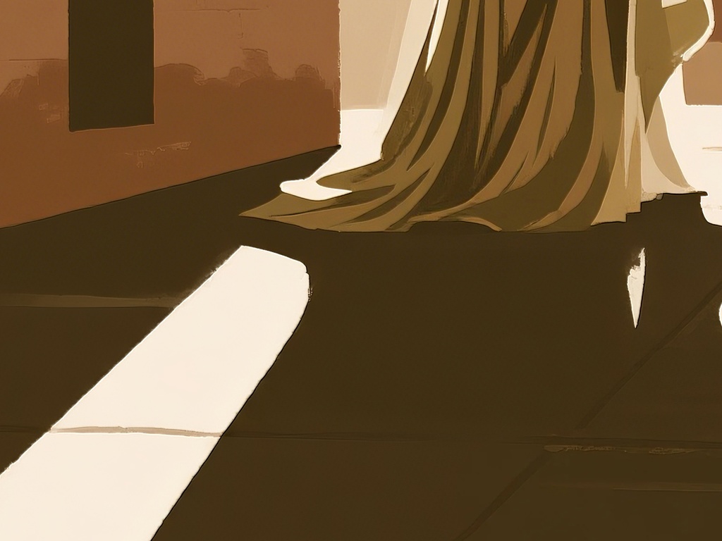 セピア色の後ろ姿女性