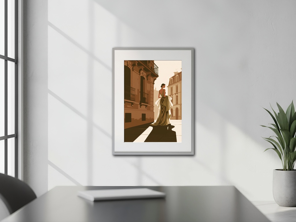 セピア色の後ろ姿女性