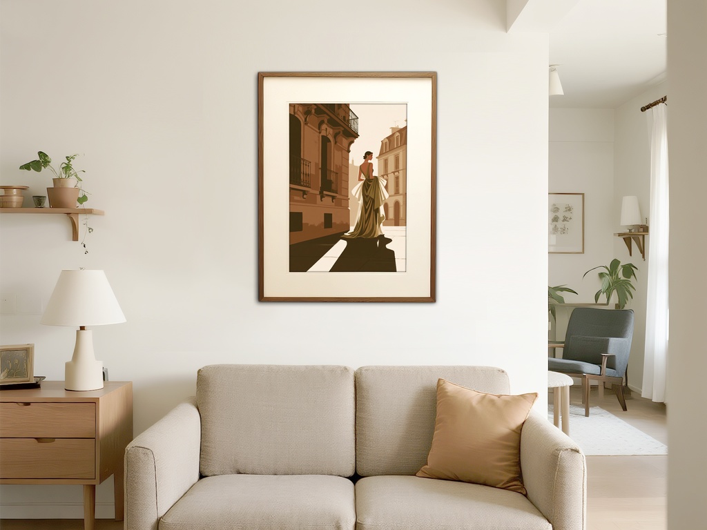 セピア色の後ろ姿女性