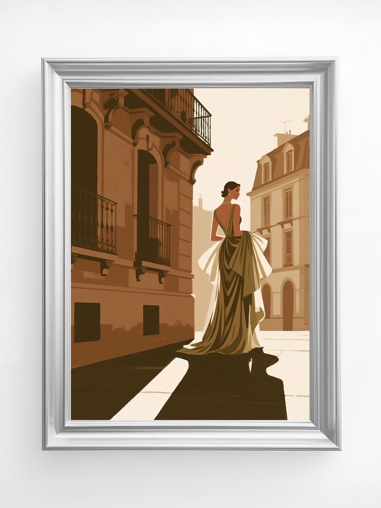 セピア色の後ろ姿女性