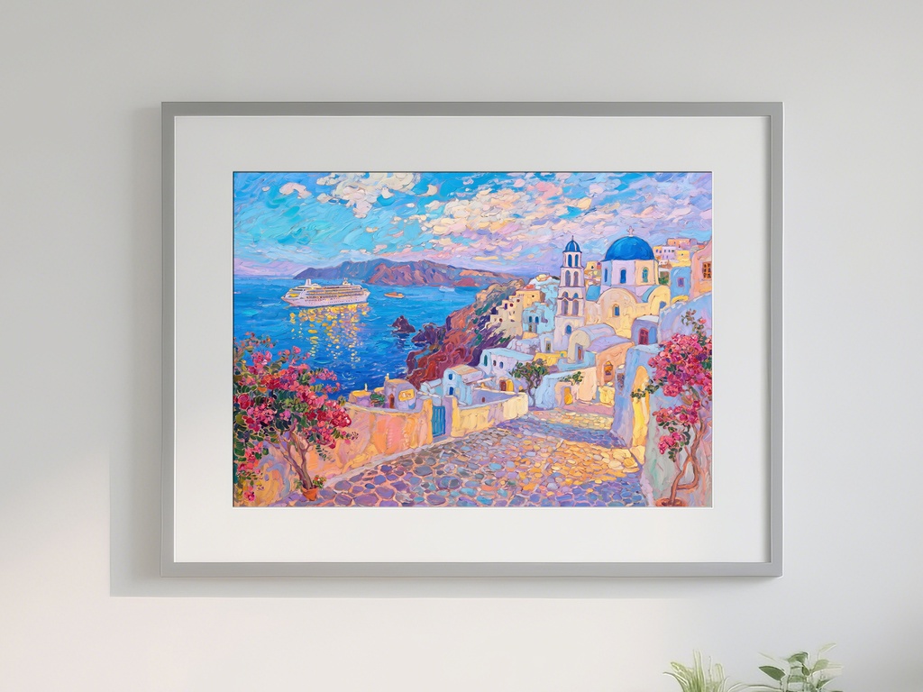 サントリーニと豪華客船