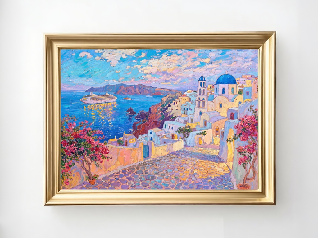 サントリーニと豪華客船