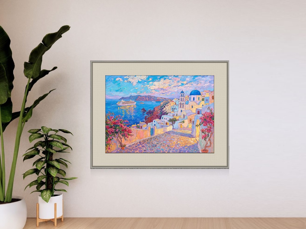 サントリーニと豪華客船