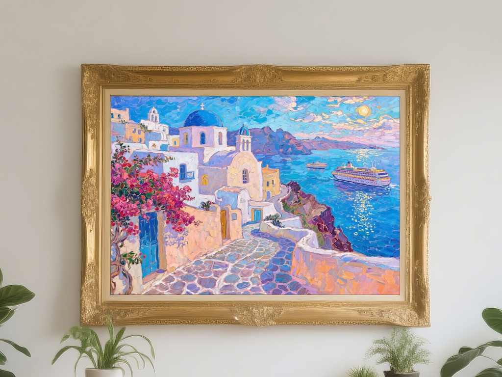 サントリーニと海の輝き