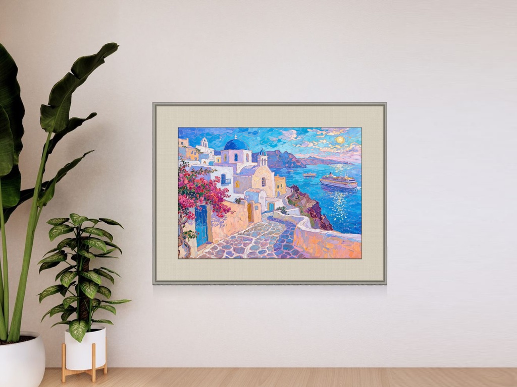 サントリーニと海の輝き