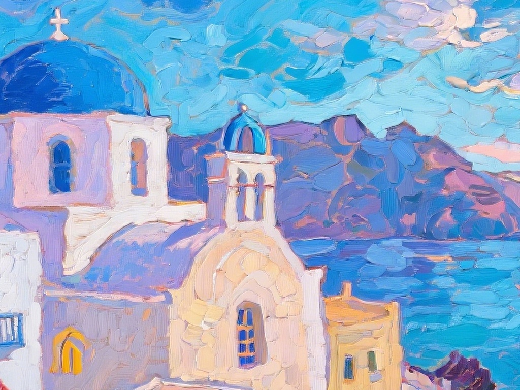 サントリーニと海の輝き