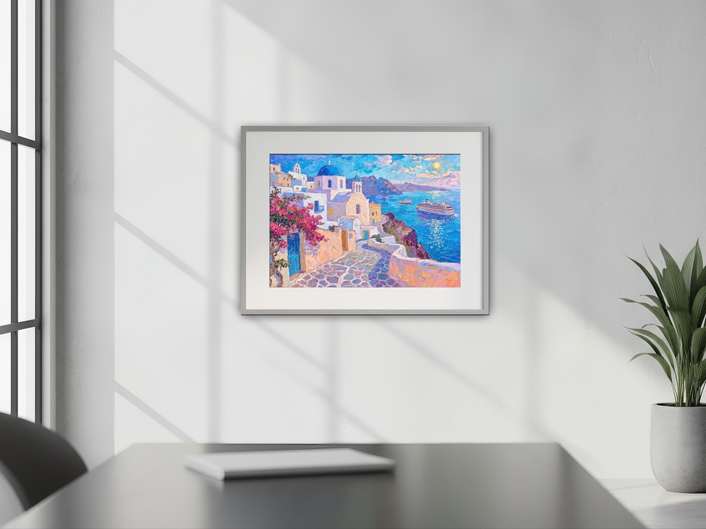 サントリーニと海の輝き