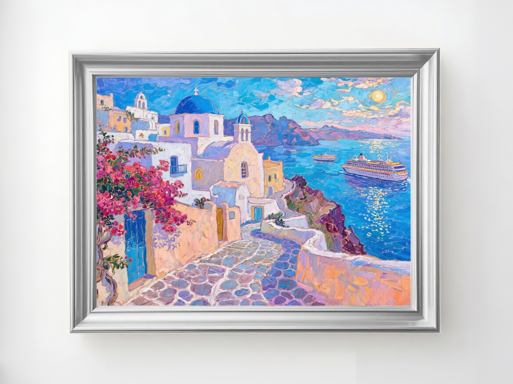 サントリーニと海の輝き