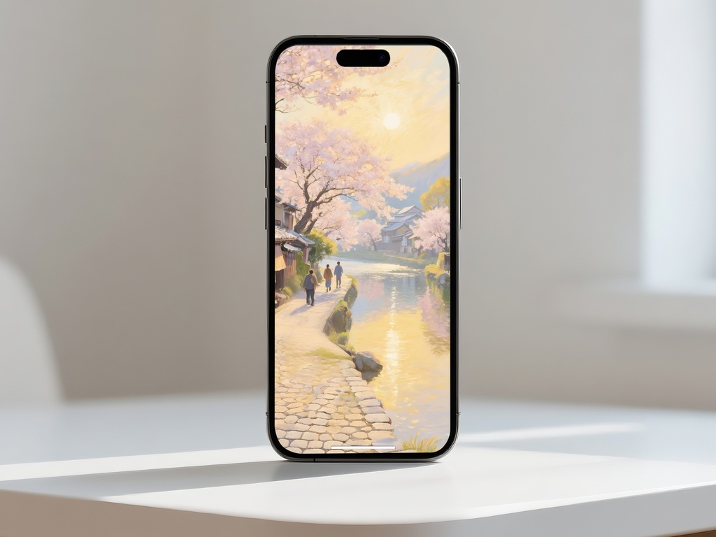 春の町並みと桜の風景