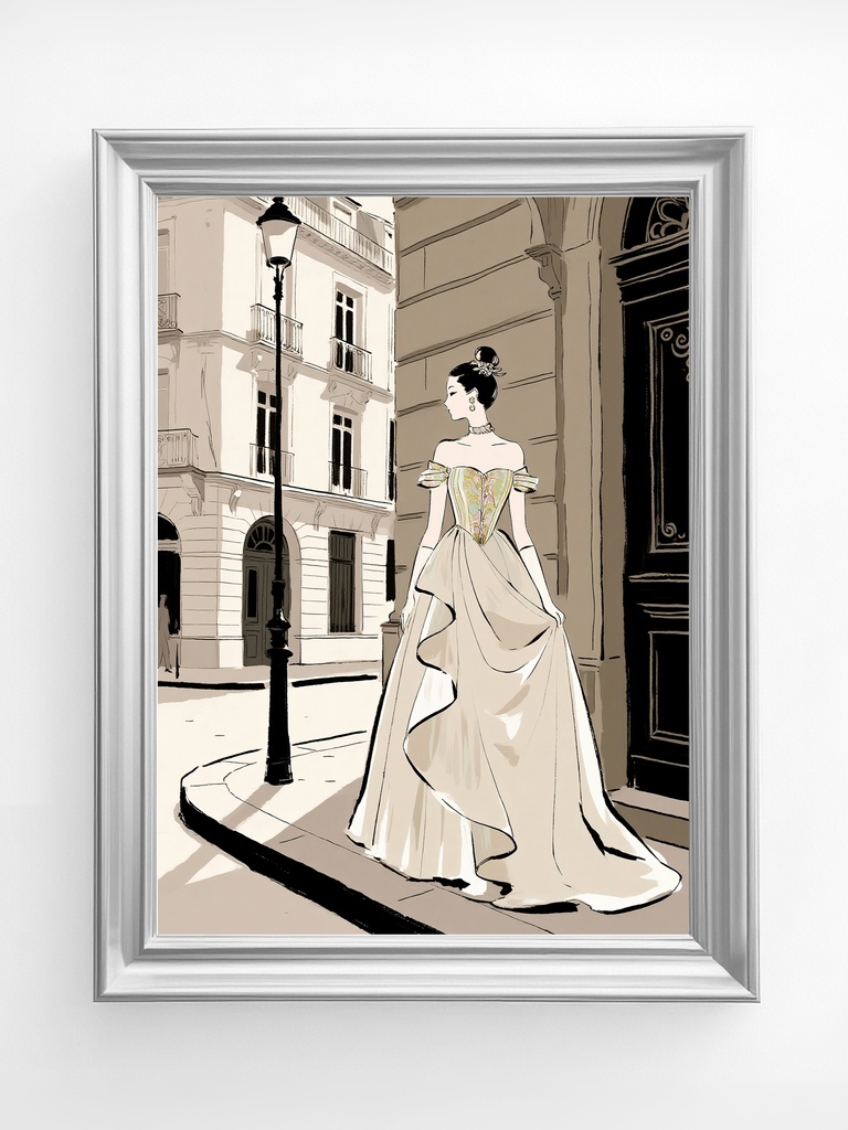 パリの街角の女性