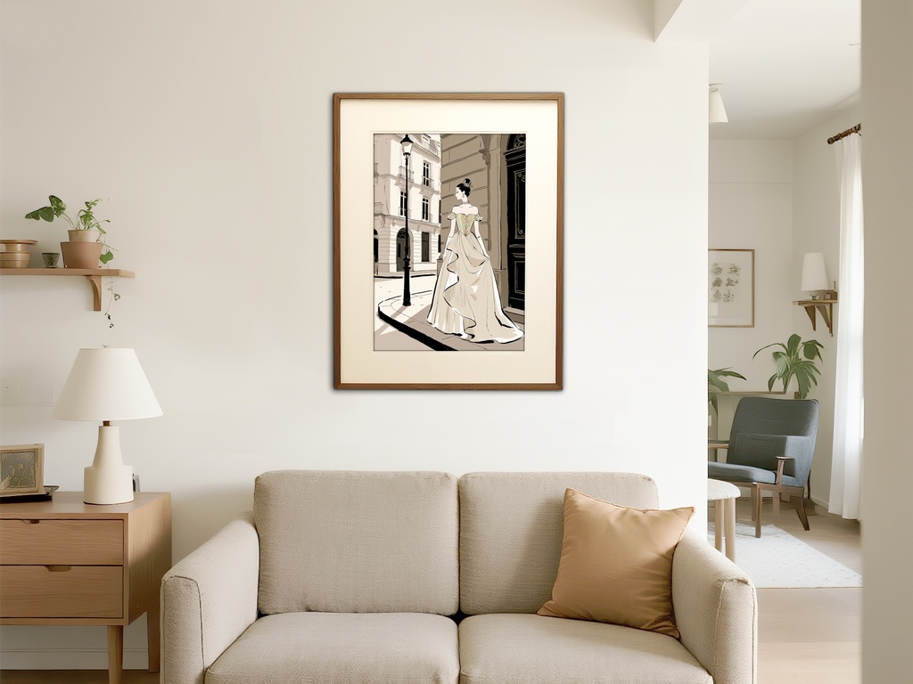 パリの街角の女性