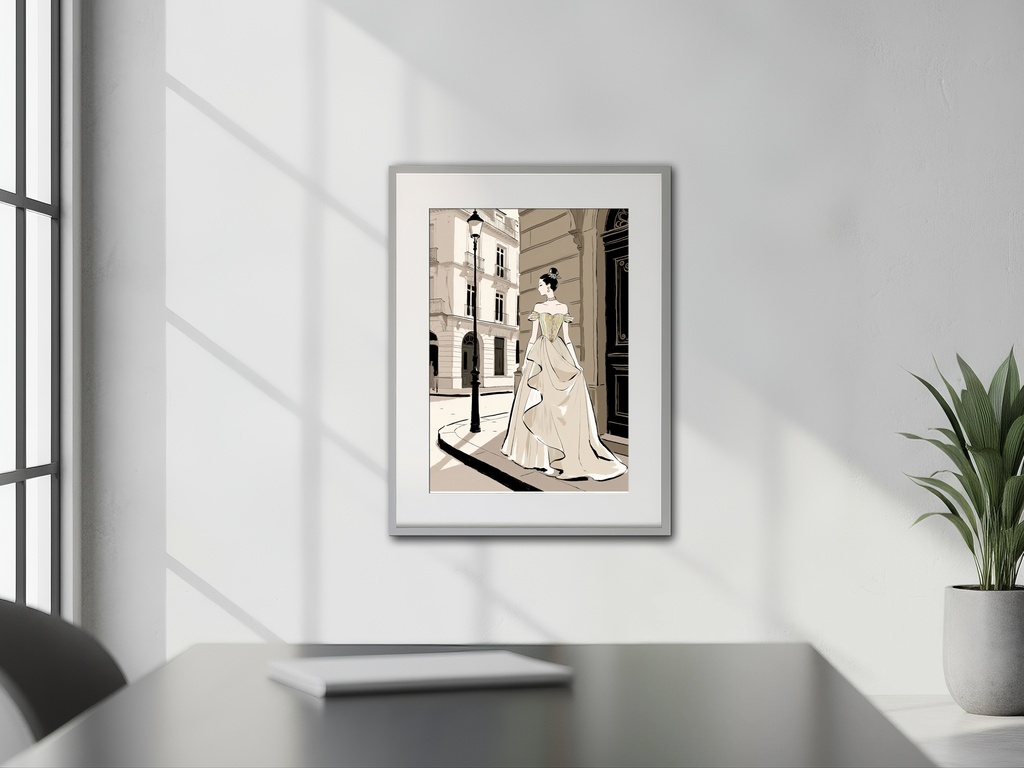 パリの街角の女性