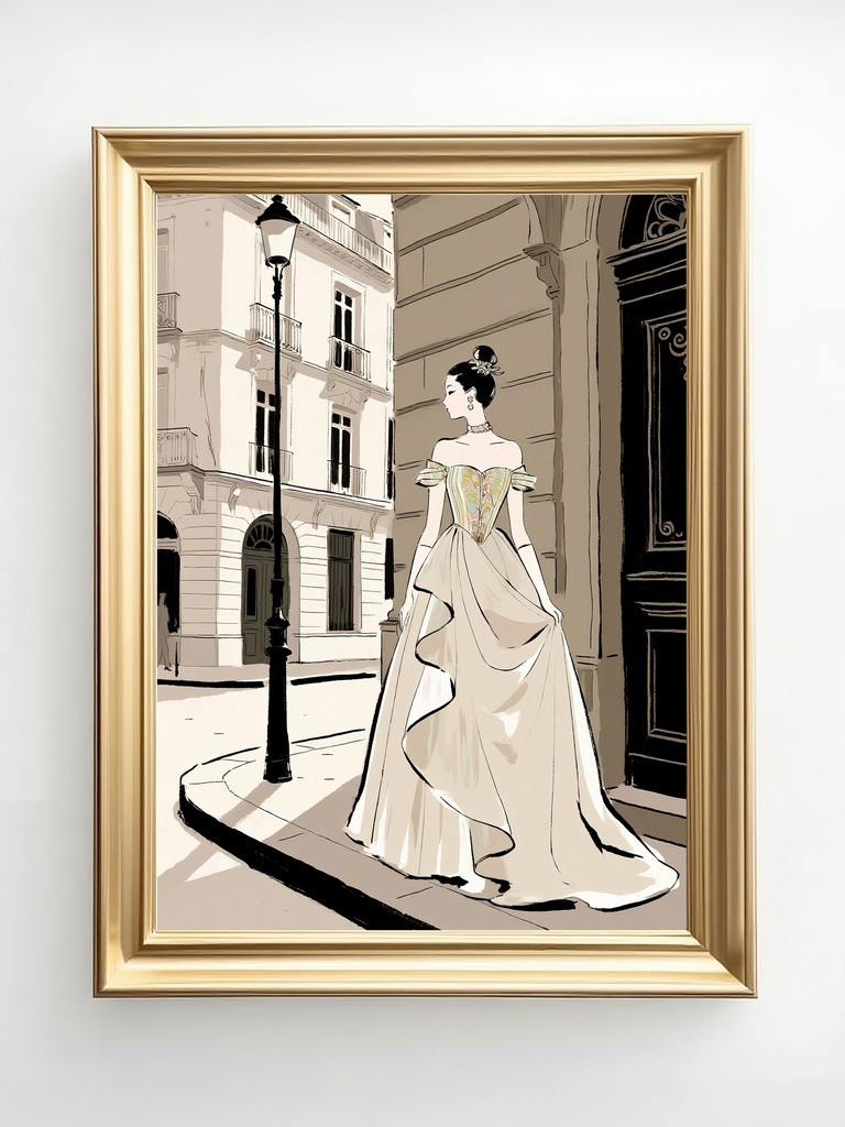 パリの街角の女性