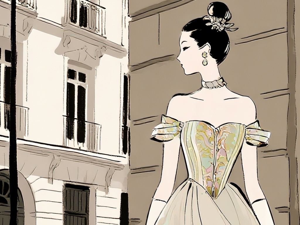 パリの街角の女性