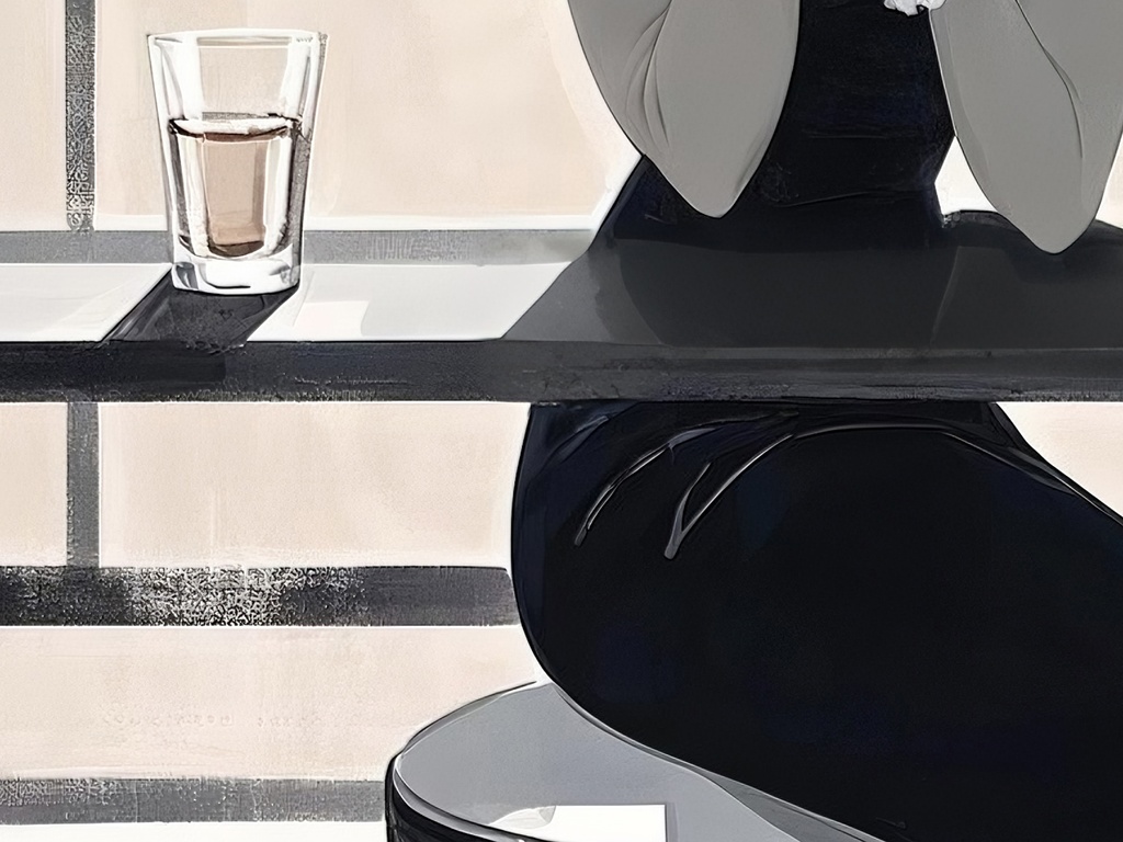 グラスを傾ける女性