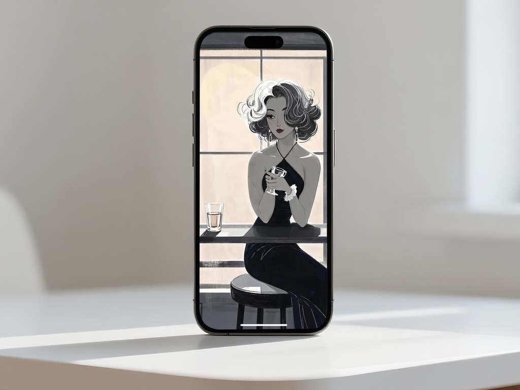 グラスを傾ける女性