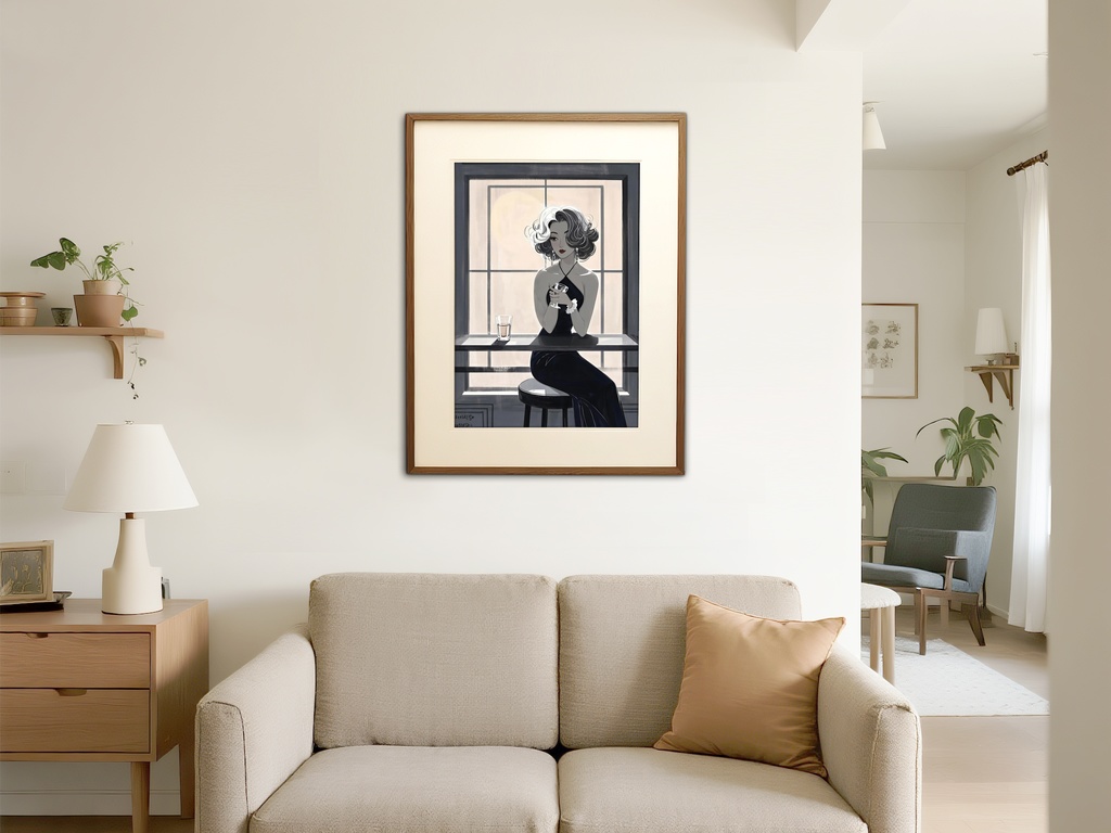 グラスを傾ける女性