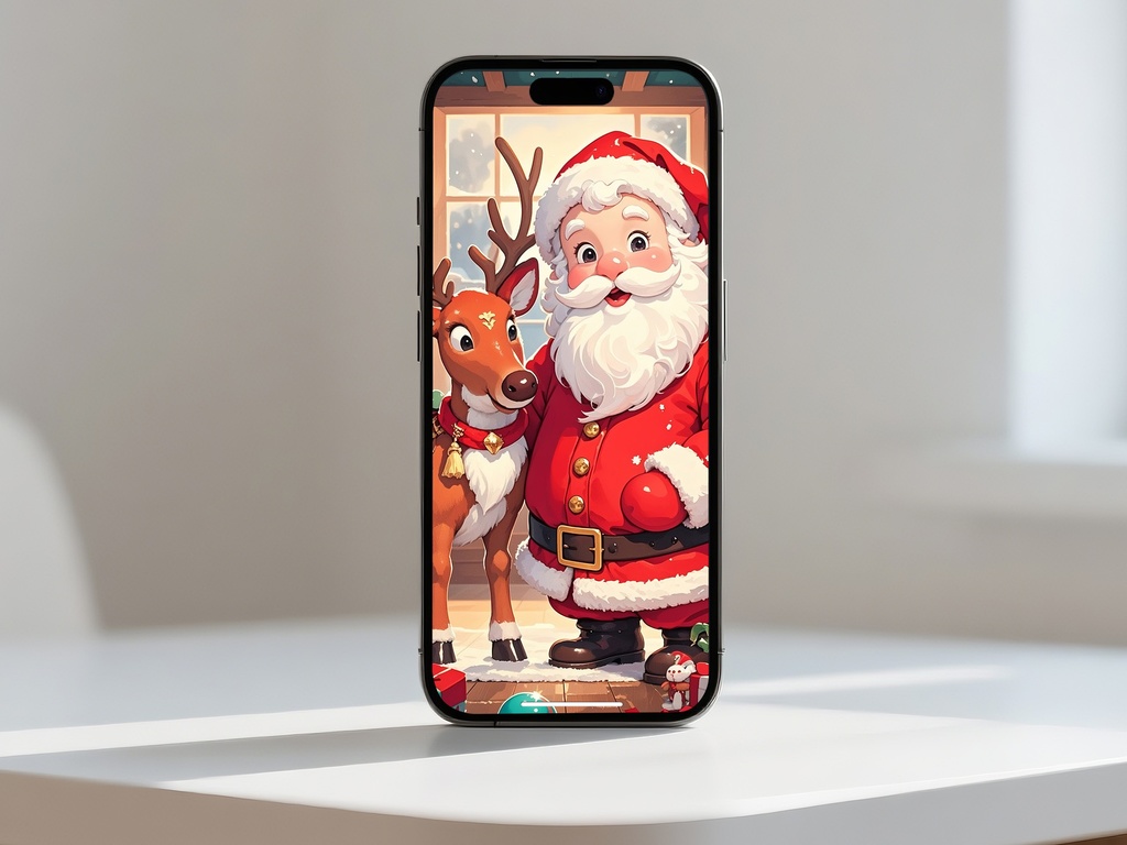 暖かな工房のサンタと相棒