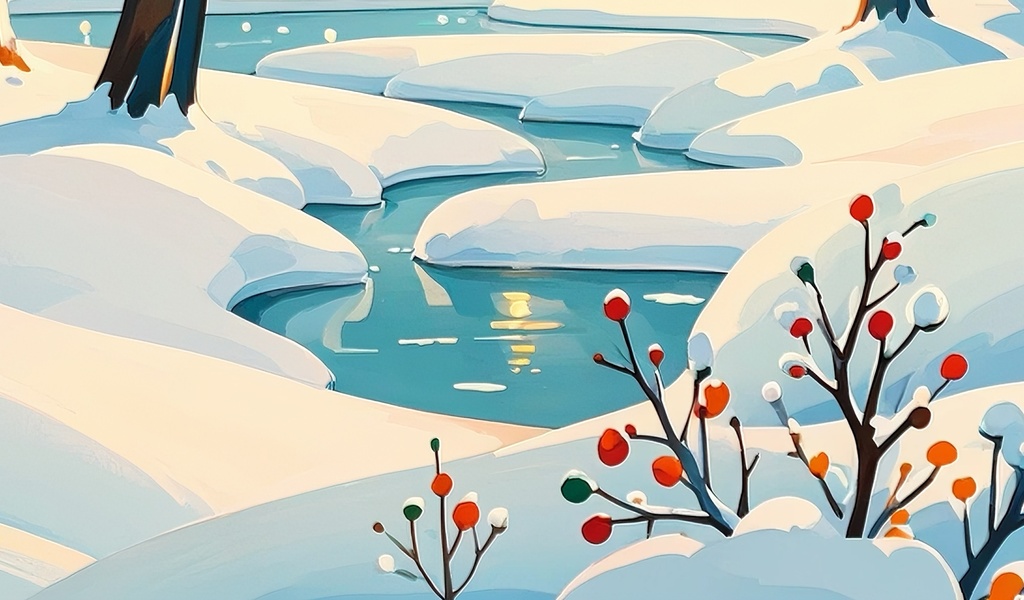 月夜に包まれた冬山